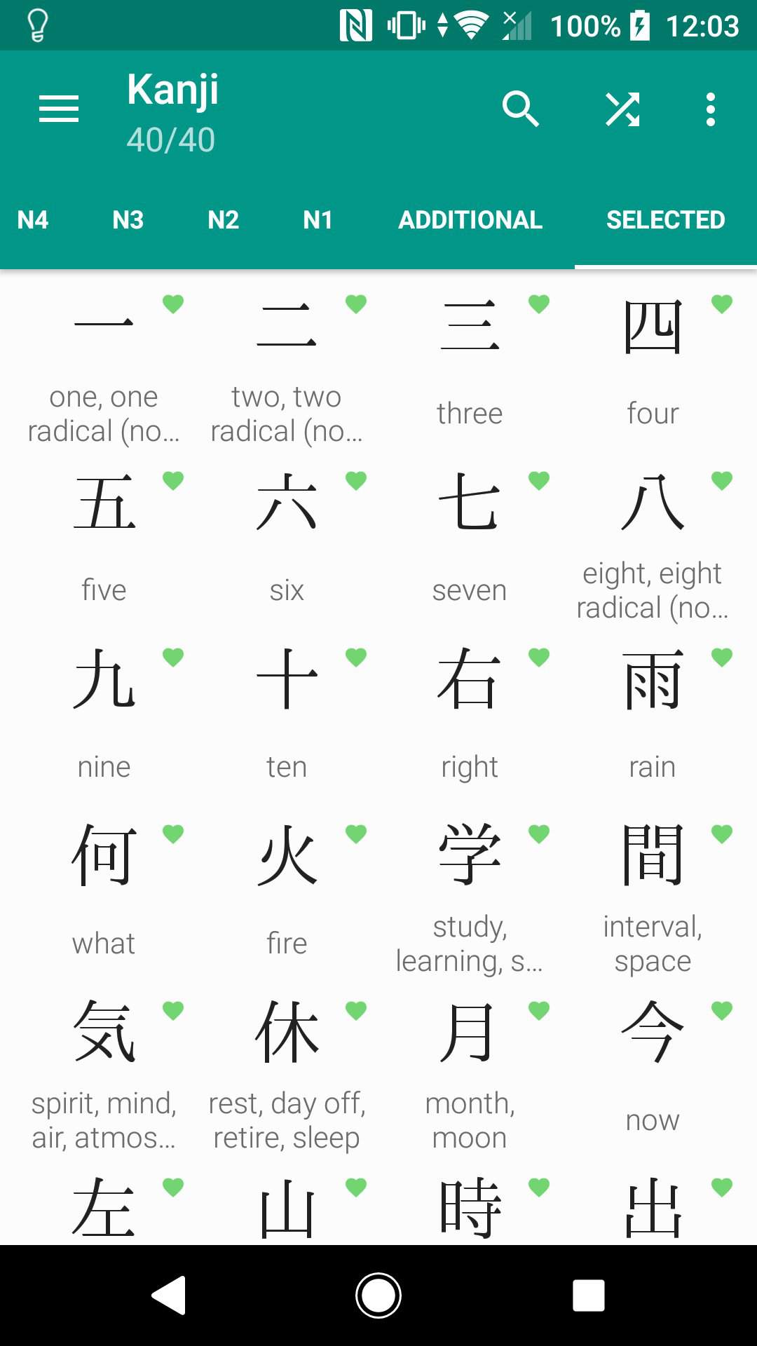 Kanji progress | Japanese School Amino