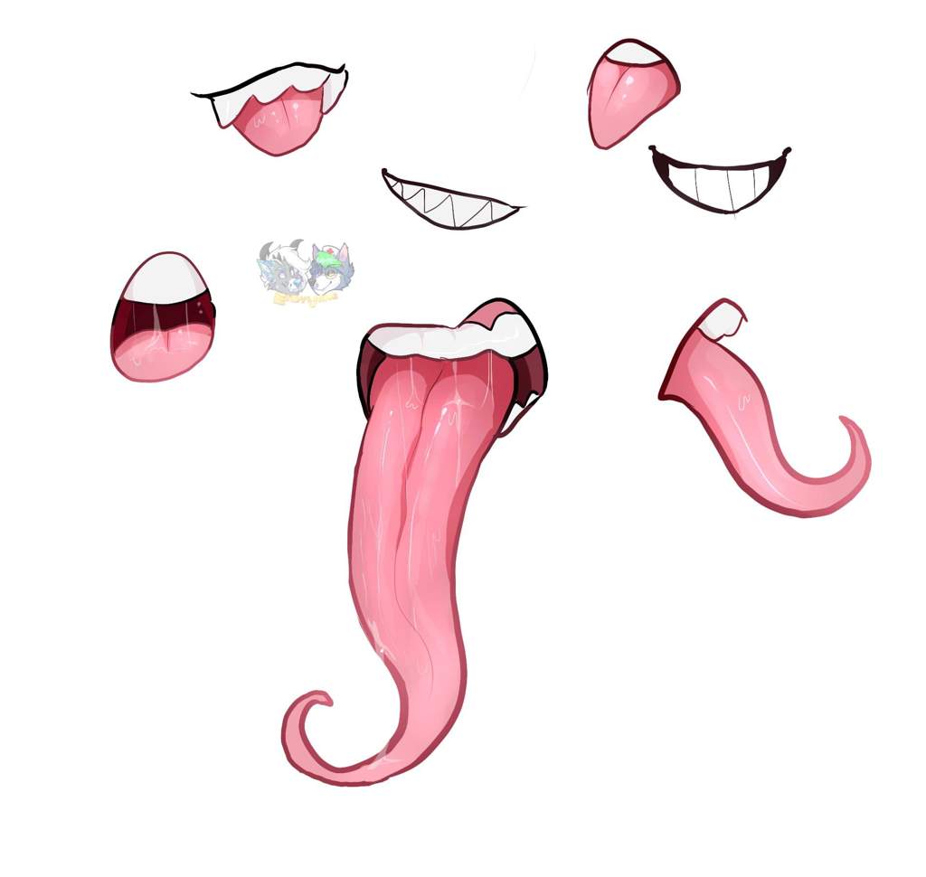 Anime Mouth Drawing Tongue Hand drawing laughing show tongue happy and