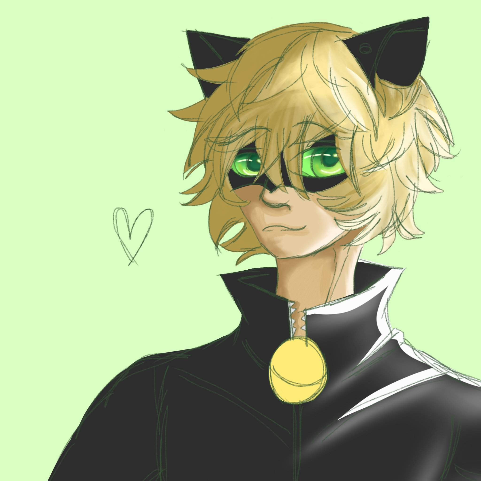 Chat Noir Ipad fanart wip | Miraculous Amino