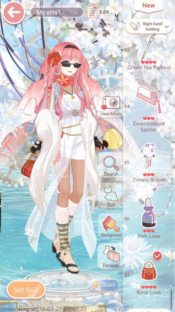 love nikki green tea parasol