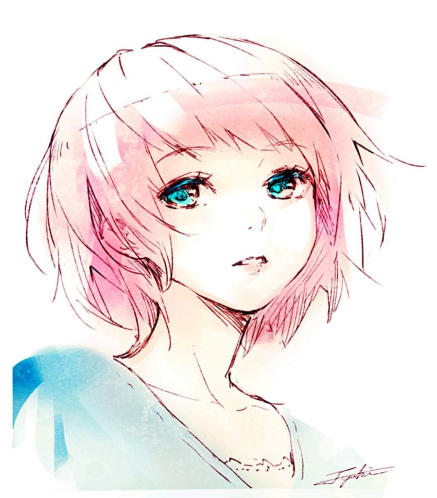 Девочка с короткими розовыми волосами