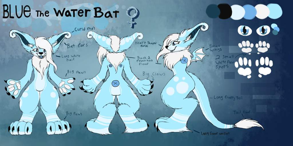 Blue The Water Bat Furry Amino Furry