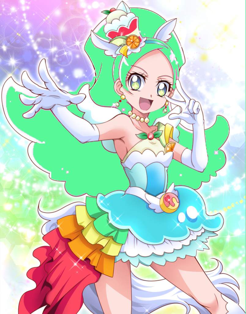 Felice and Parfait with green hair | Precure Amino