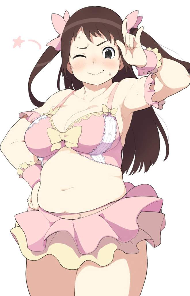 Young chubby anime outdoor