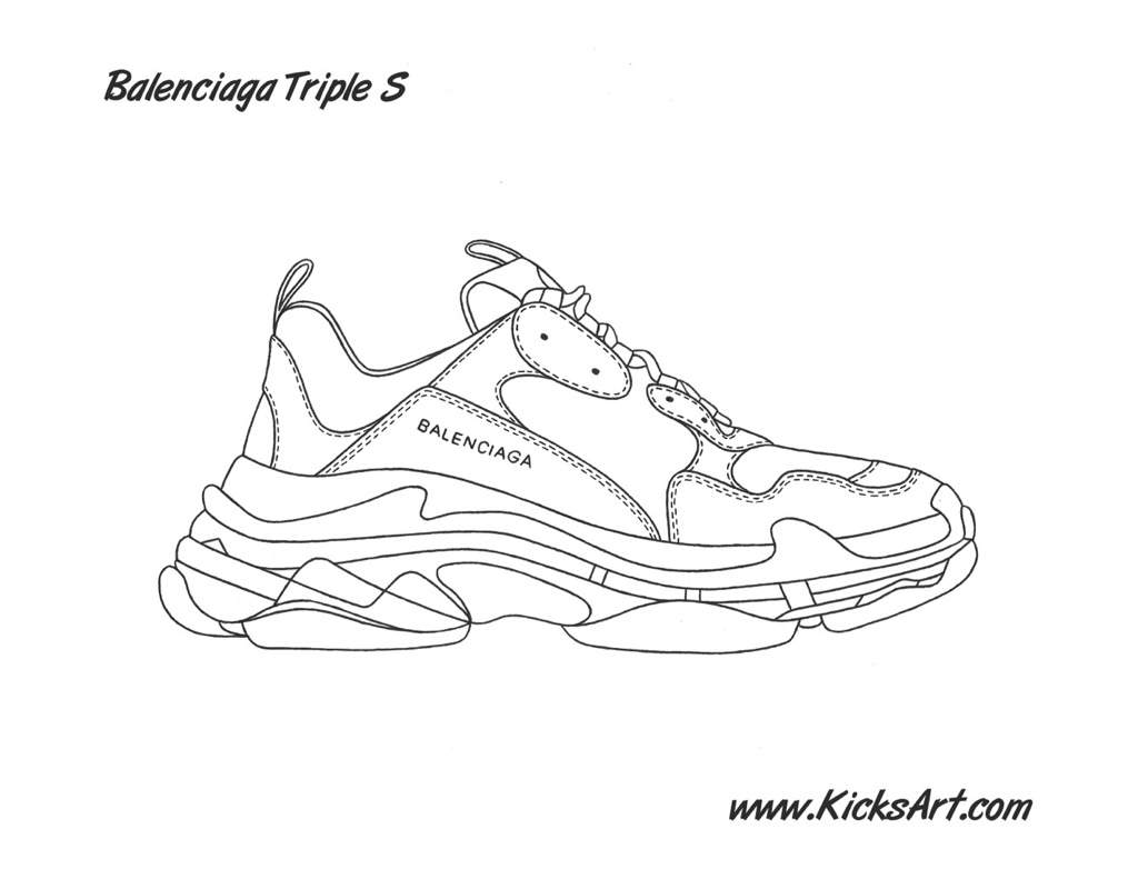 Balenciaga Triple S stencil now available! Hoops Amino