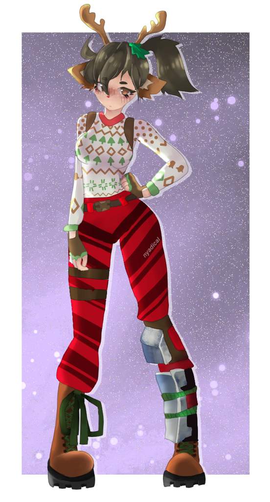 heres a drawing i did today of red nosed raider i think this skin is super cute and i will 100 buy it if it comes back to the store - fortnite pajamas skin