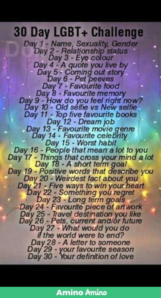 30 day lgbtq+ challenge all in one go | LGBT+ Amino