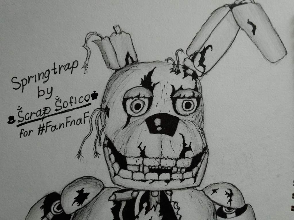 Springtrap рисунок карандашом