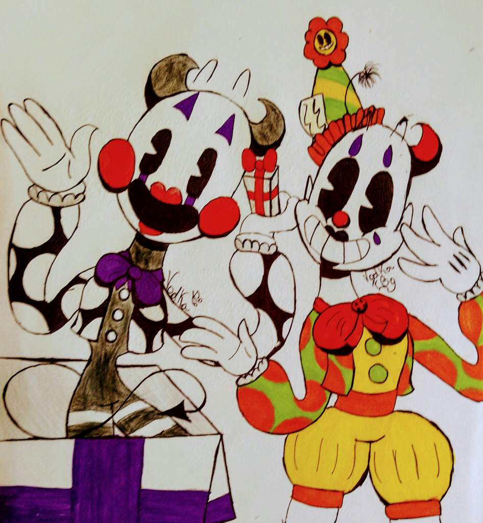 ɢɪғᴛs & ᴊᴏᴋᴇs •• Ennard and Puppet Traditional/Digital Fanart Five