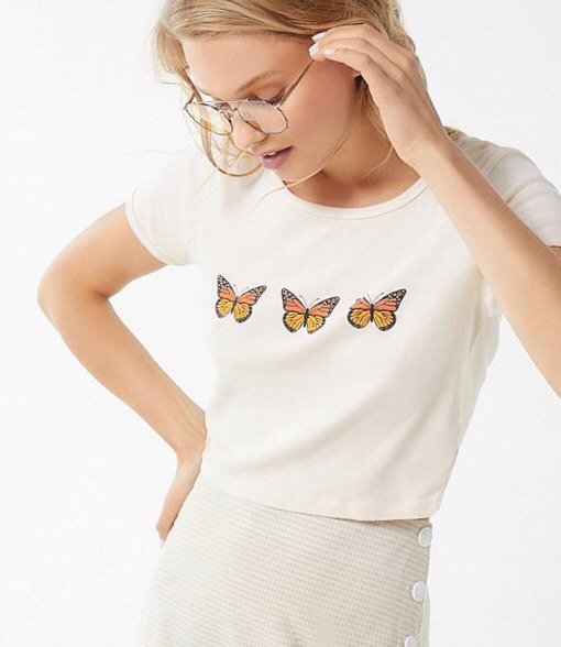 white butterfly shirt brandy melville