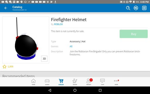 Sans Roblox Amino - firefighter helmet by roblox this item is not currently for sale