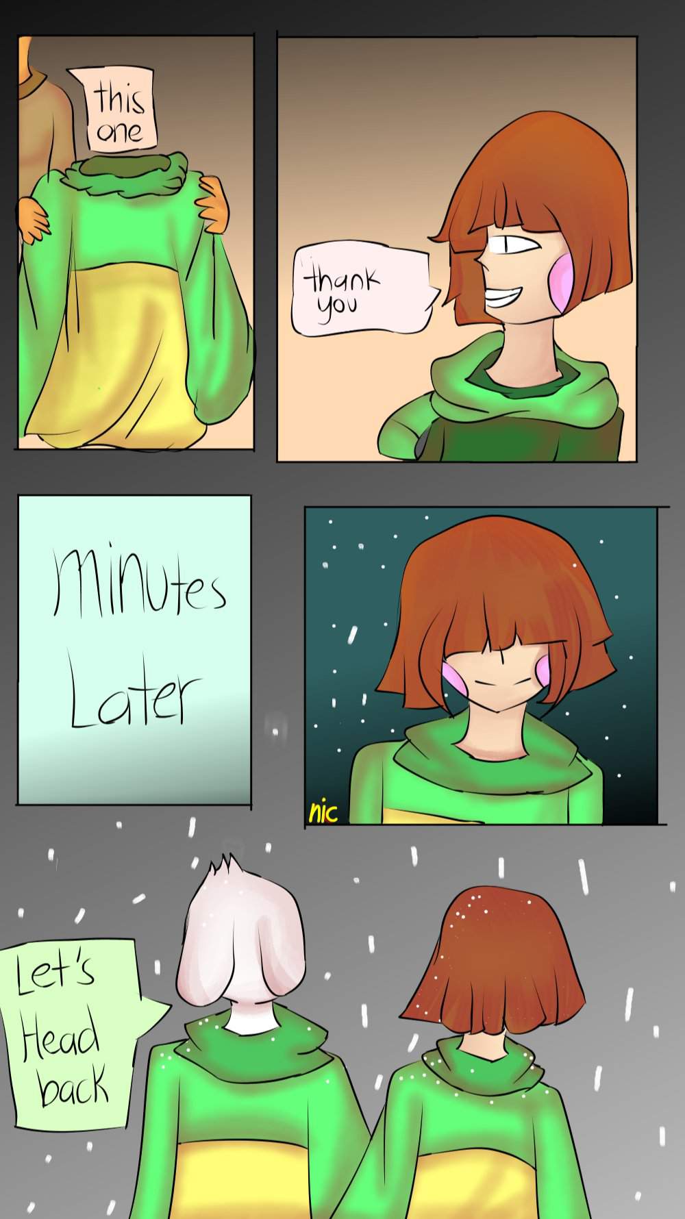 Chara's gift {comic part 1} | Glitchtale Amino