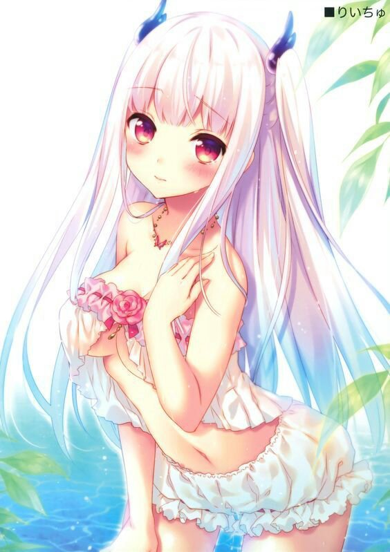 Cute shower anime long hair