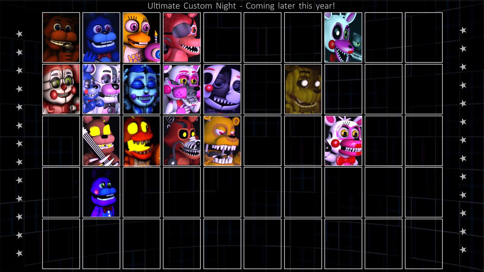 Ultimate custom night персонажи. ФНАФ ультимейт Custom Night. Ultimate Custom Night АНИМАТРОНИКИ. Ультра ультимейт кастом Найт ФНАФ. Тирлист ФНАФ ворлд.