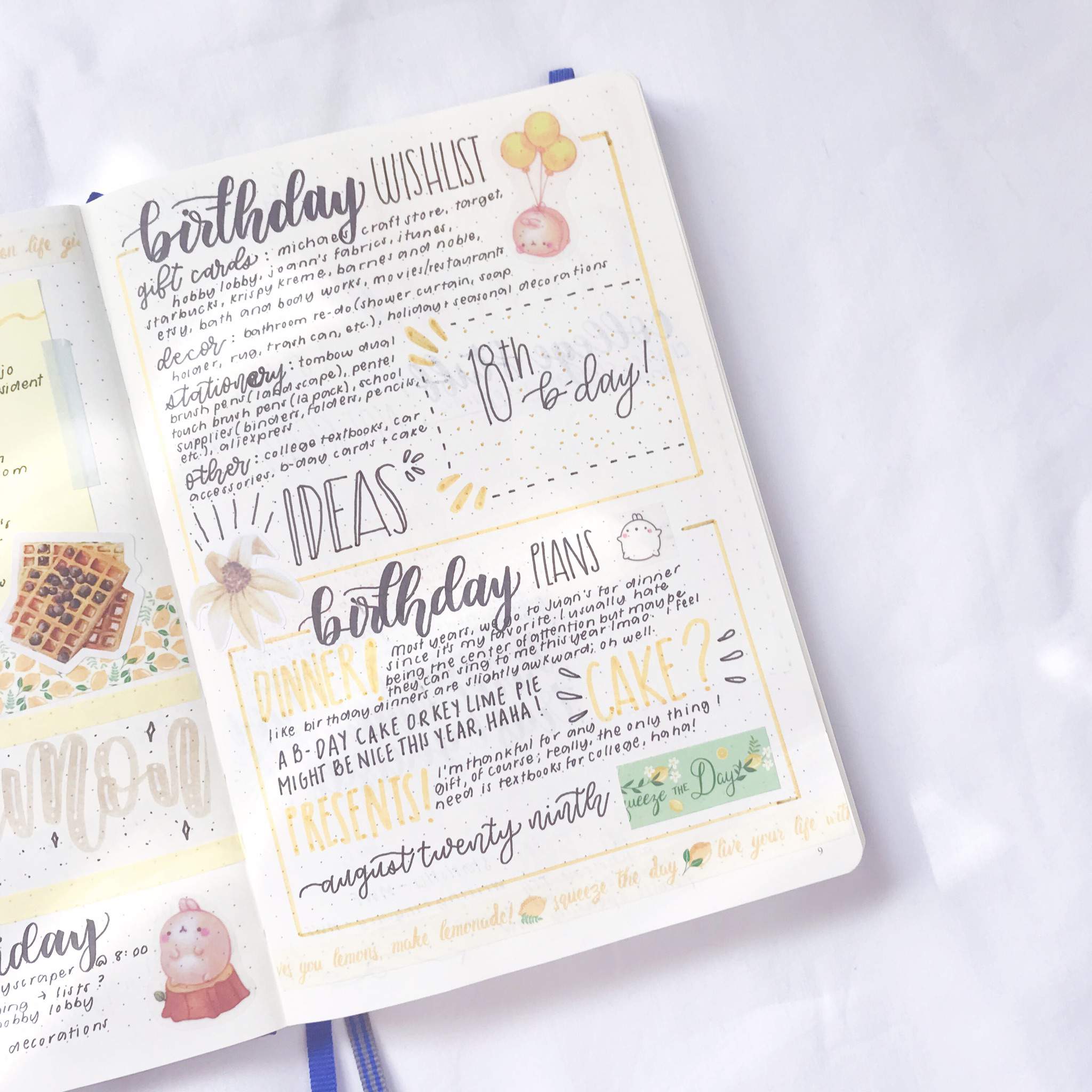 birthday page 🍰 | Bullet Journal Amino