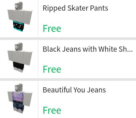 Free Roblox Pants Black