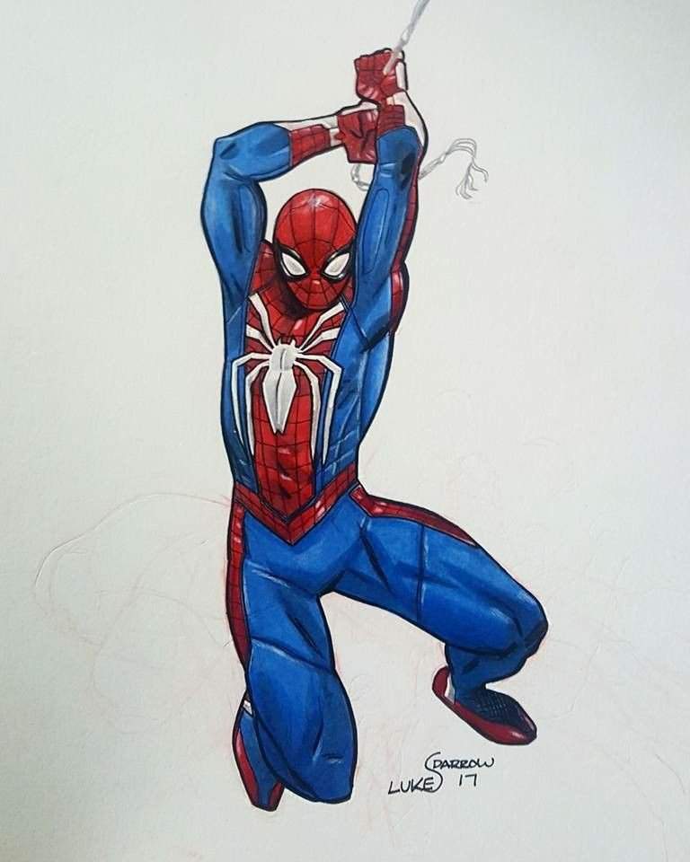 Wh Art Ps4 Spider Man Pencil Ink Comics Amino - comic spiderman muscle roblox
