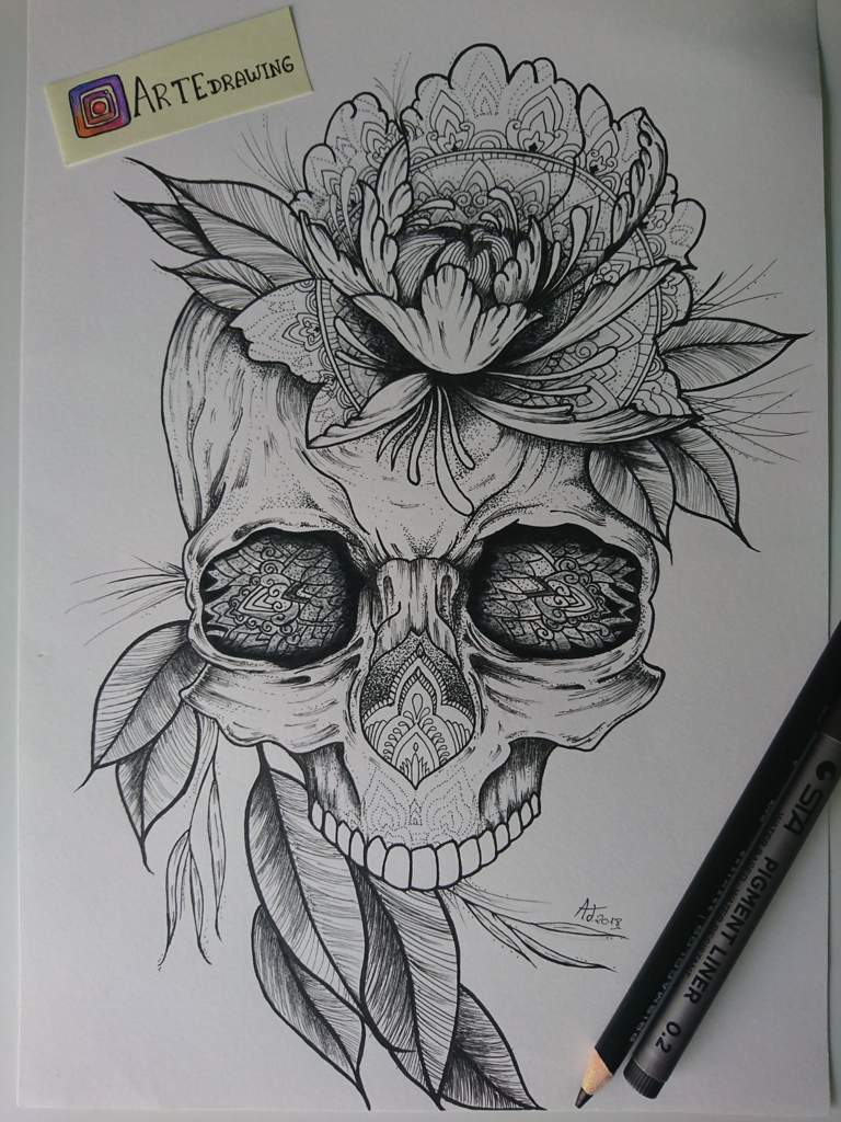 Calavera con flores ???????? | •Arte Amino• Amino Calavera con flores ???????? | •Arte Amino• Amino