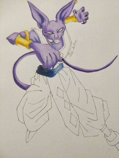 Beerus-sama Art process | Anime Amino