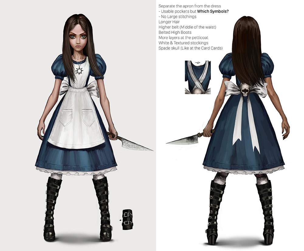 Alice: Asylum Dress Concepts.