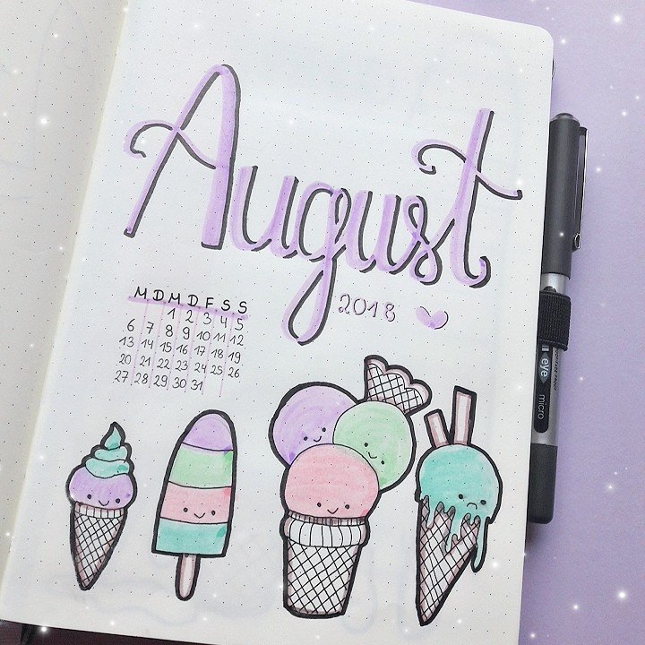 August Title Page♡ | Bullet Journal Amino