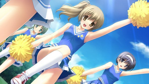Anime cheerleaders woman panties