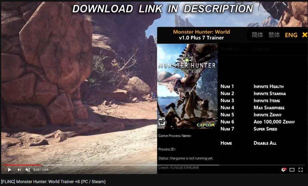 monster hunter world trainer november update