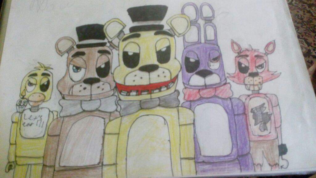 Here it is my fnaf 1 crew draw | Five Nights At Freddy's Amino