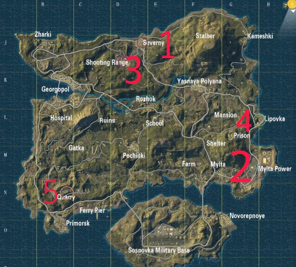 Top 5underrated looting landing spots Erangel version 