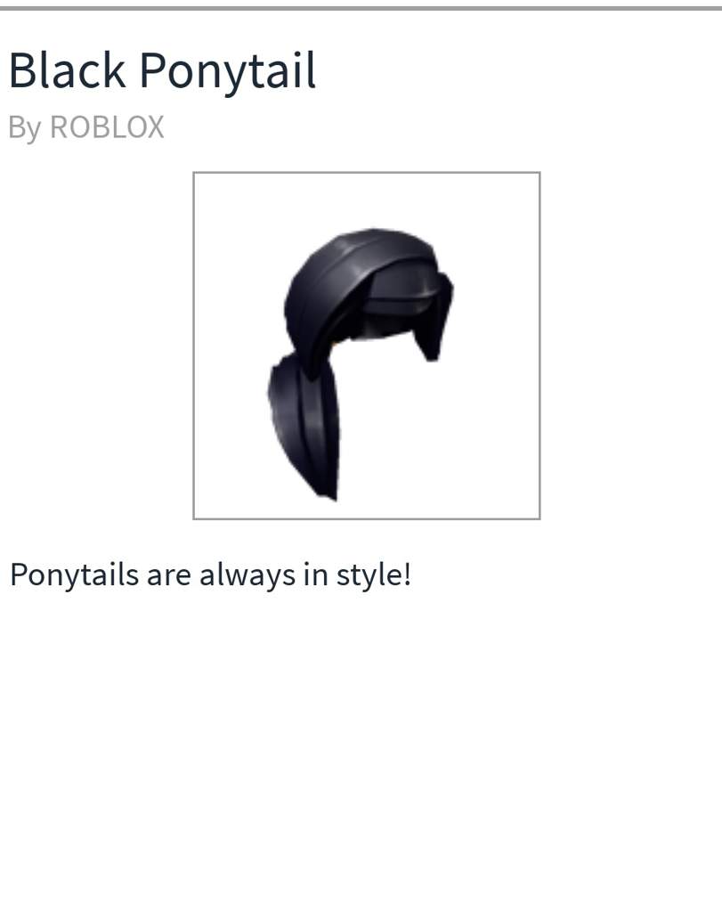 Black Ponytail Extensions Roblox