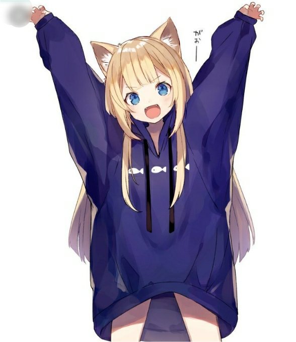 hoodie long hair cute anime girl  hairstyle girls