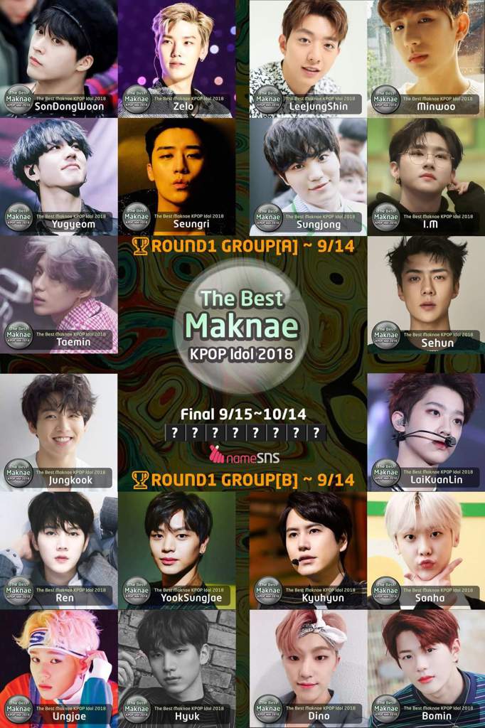 Event Poll Round1 09 14 The Best Maknae Kpop Idol 2018 Boy Group Got7 Amino