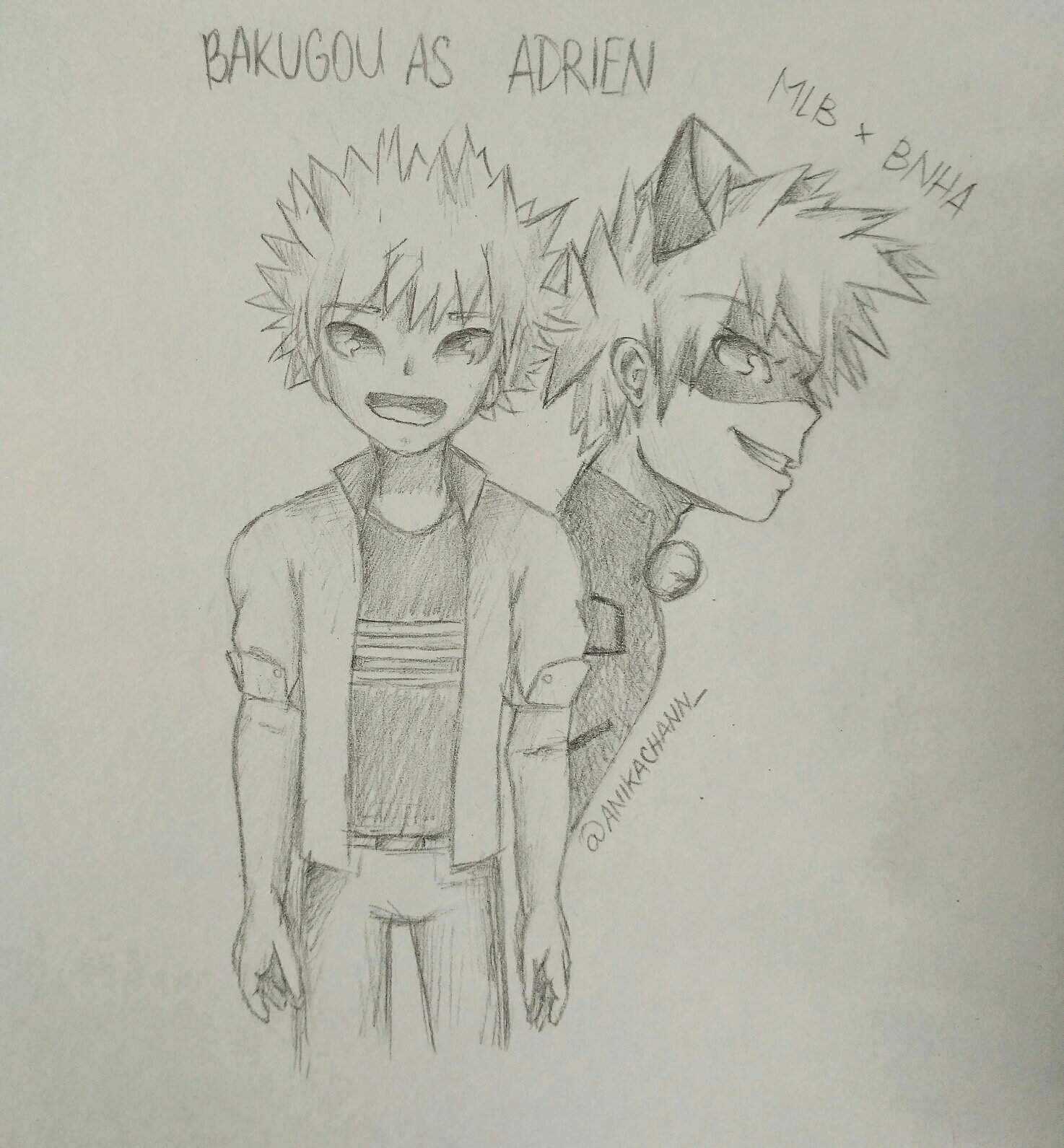 Bakugou (My hero academia) as Adrien Agreste | Miraculous Amino