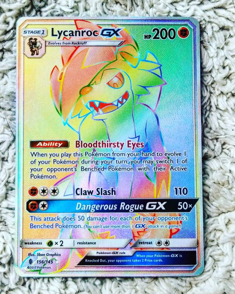 Lycanroc Rainbow Rare Pokemon Trading Card Game Amino