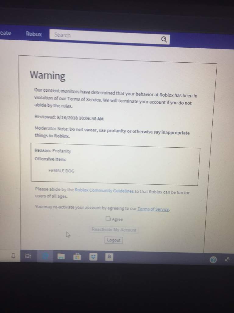 2nd Warning For Talking About Male And Female Dogs Roblox