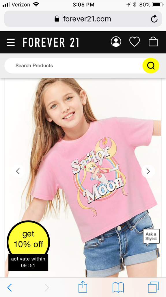 forever 21 sailor moon shirt