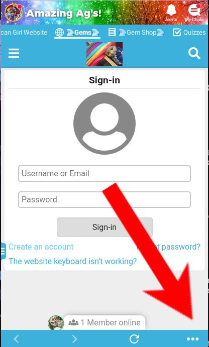 Amino login page password