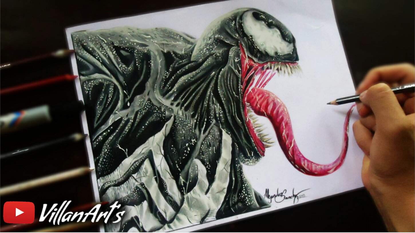 Como Dibujar a Venom Realista en Cuatro Pasos Faciles | DibujArte Amino