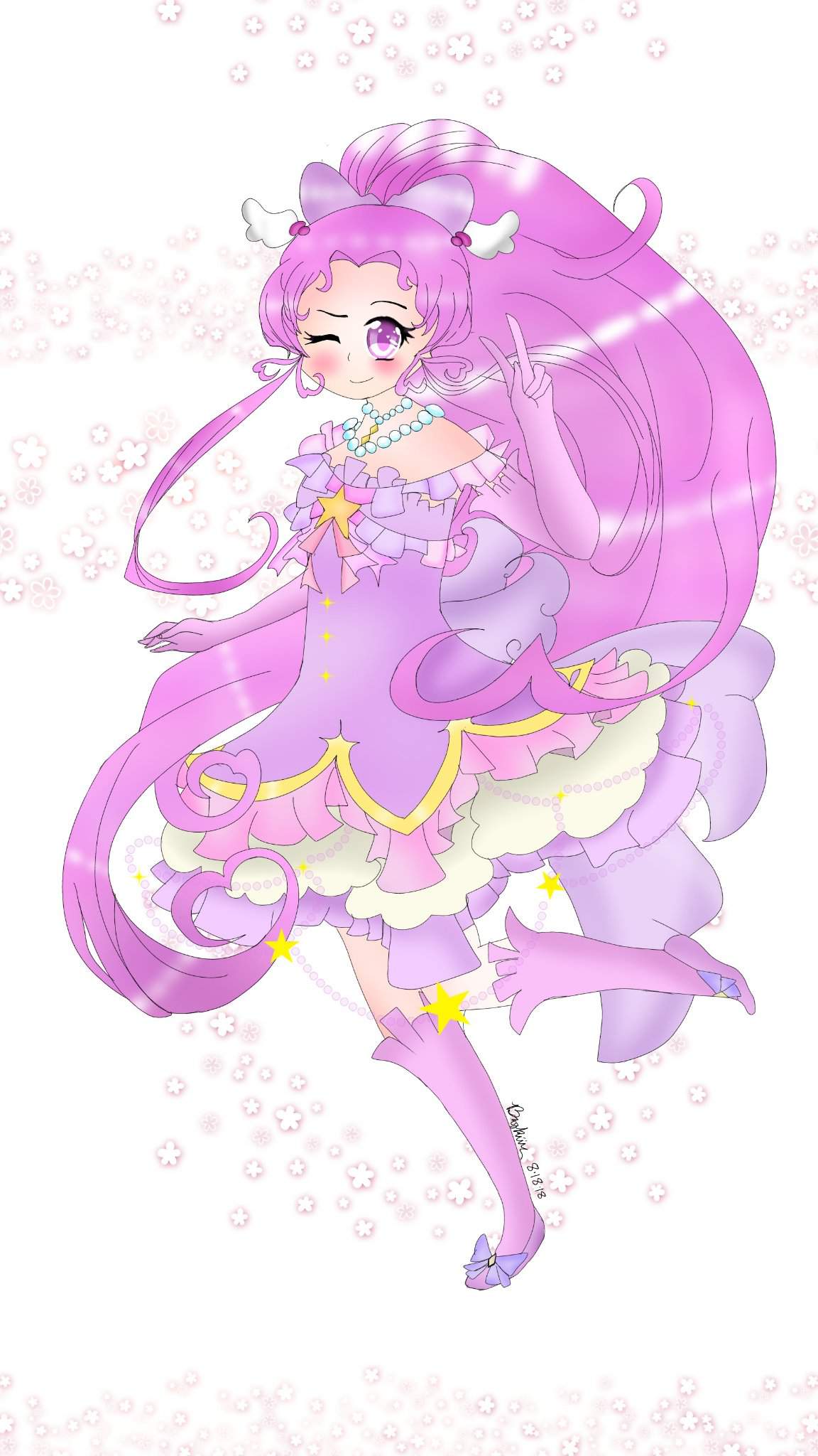 💜Cure Kiss Fanart (Sort of?)💜 | Precure Amino