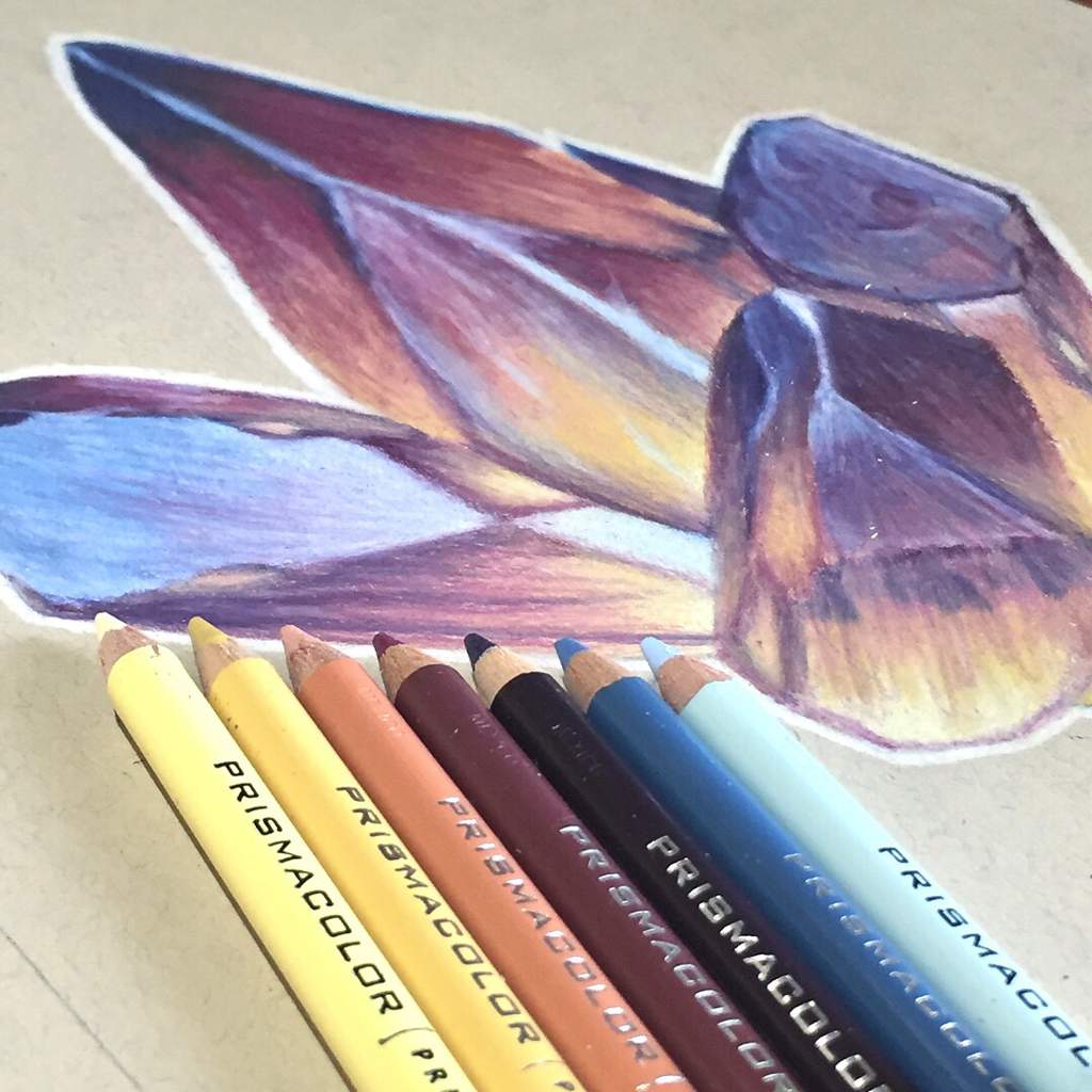 Crystalline colored pencil drawing on toned paper Art Amino