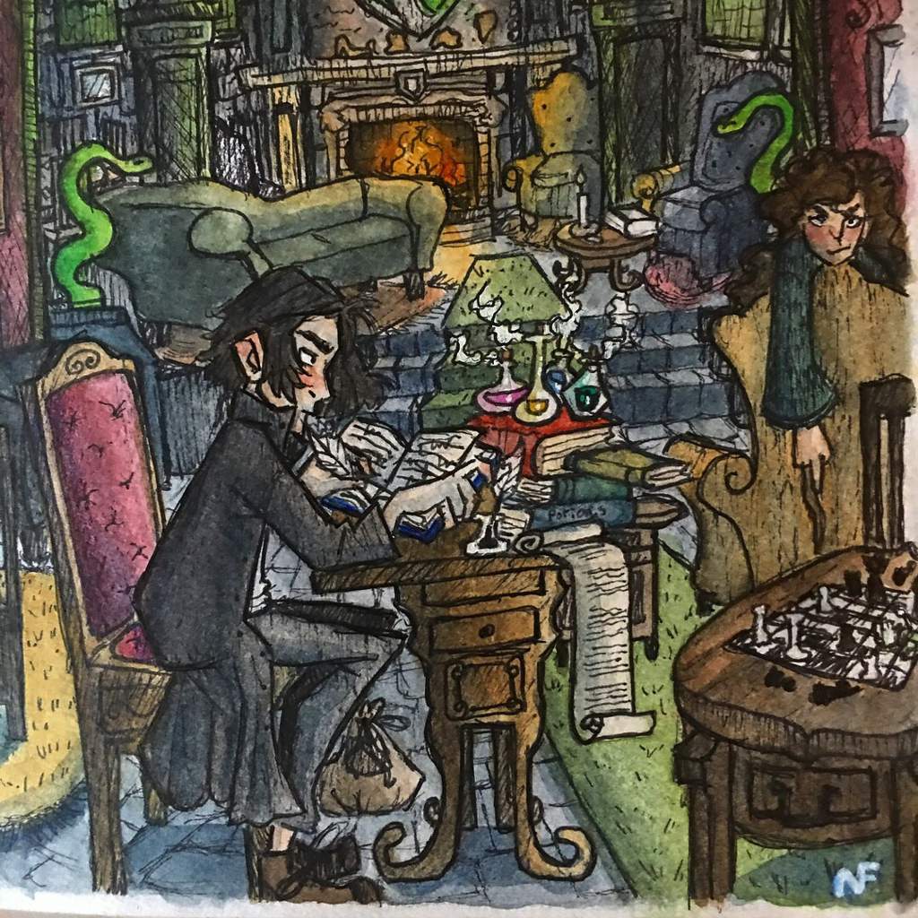 Slytherin Common Room Painting Ft Sevvy And Bellatrix