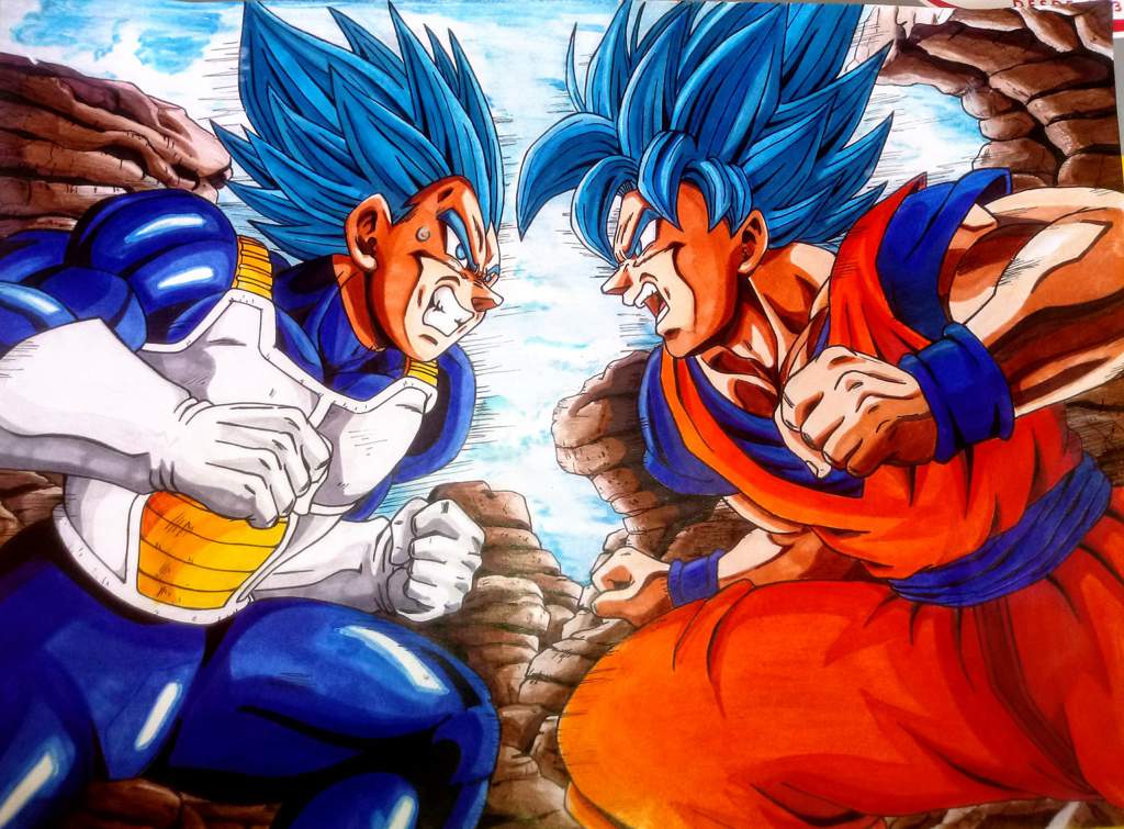 Son goku Vs vegeta Final Fight. Dibujo de Colaboración | •Arte Amino• Amino