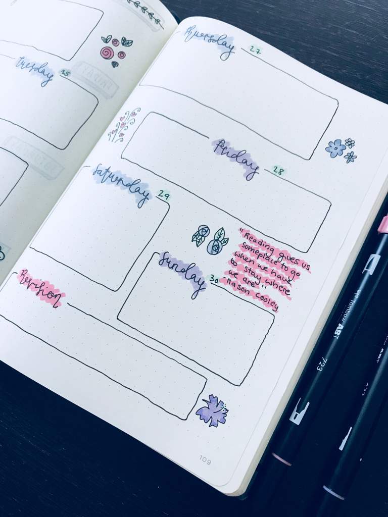 School bullet journal [#4 weekly spread idea] | Bullet Journal Amino