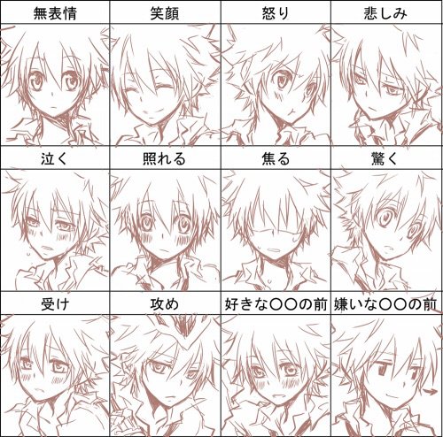 Anime Facial Expression Charts! 