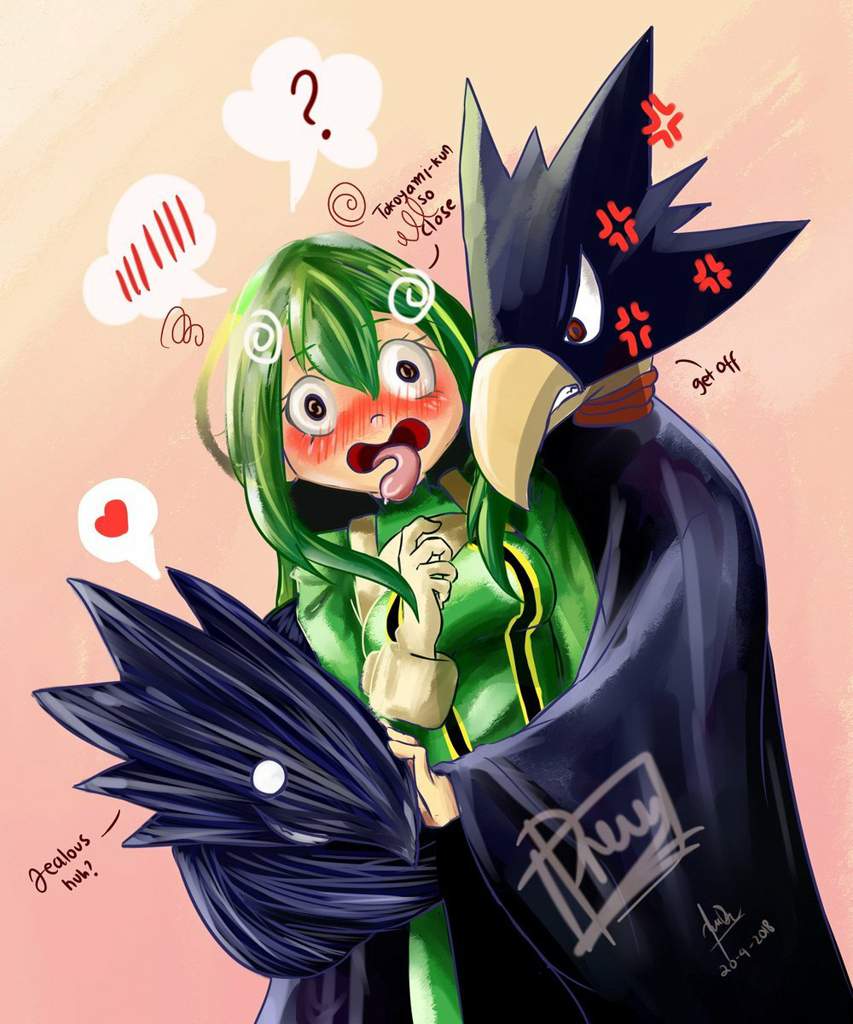 boku no hero academia tokoyami x tsuyu