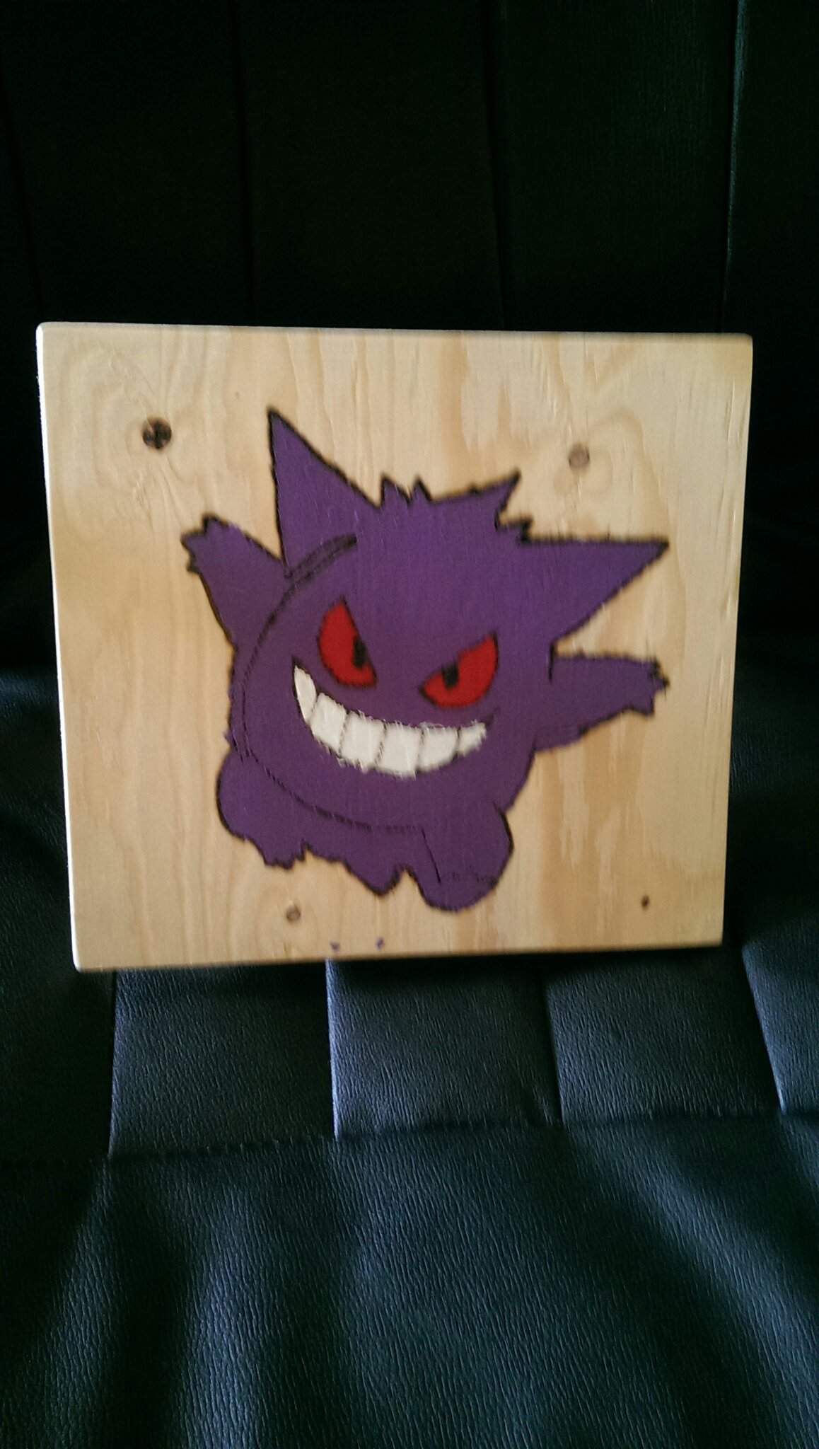 Gengar made from working with wood and paint | Pokémon Amino