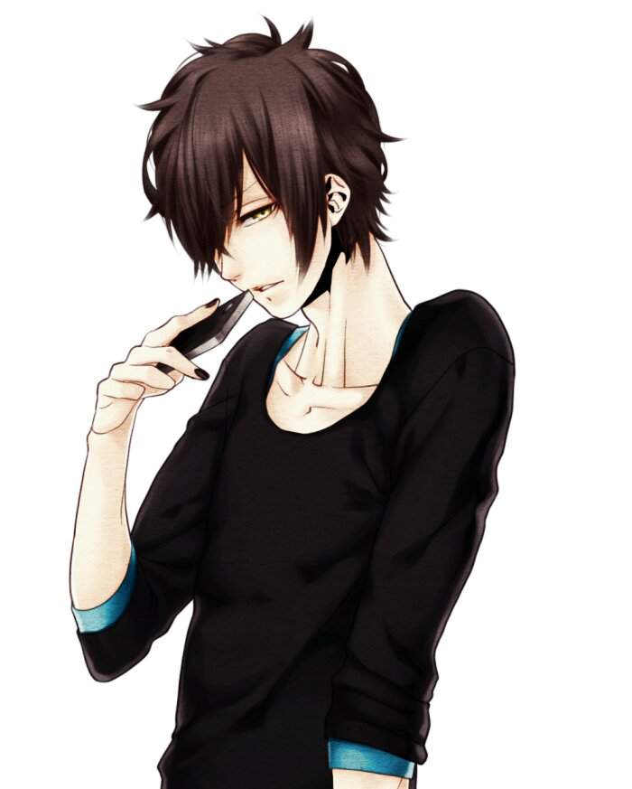 Black hair anime male