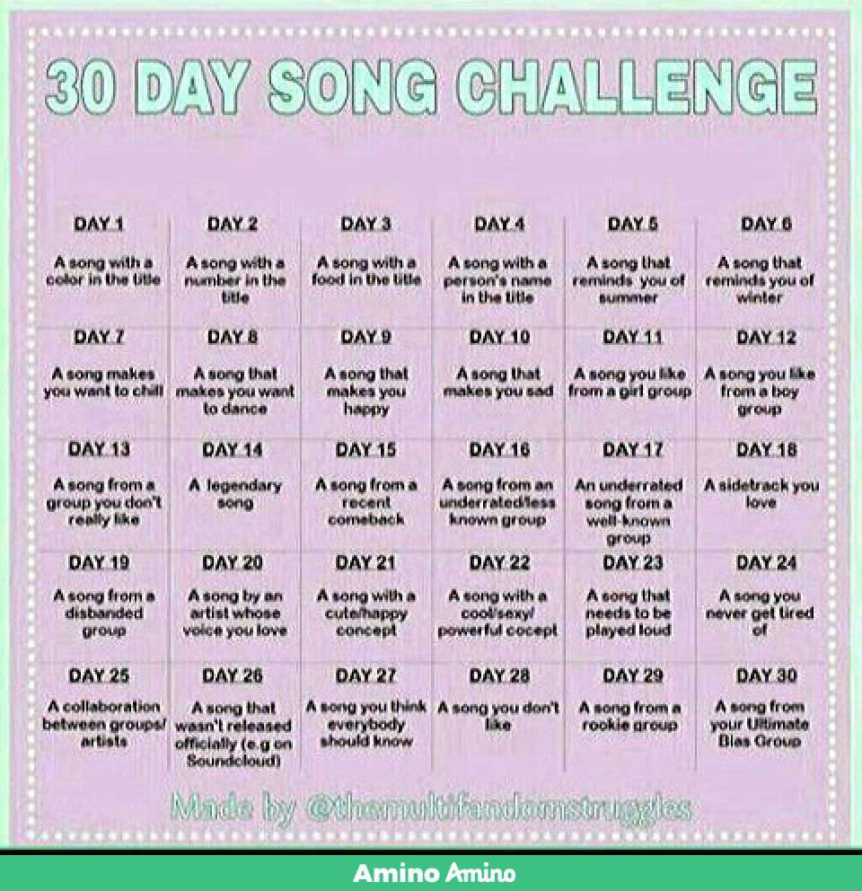 30 Day Song Challenge K Pop Amino