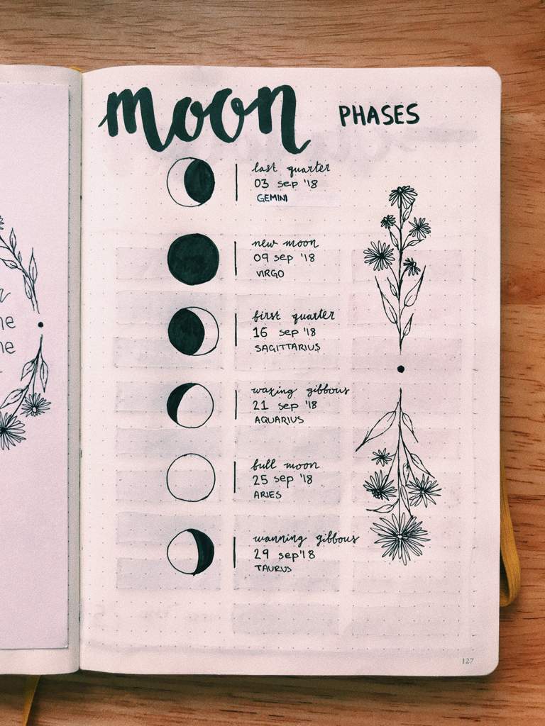 🌑 moon related pages 🌑 | Bullet Journal Amino