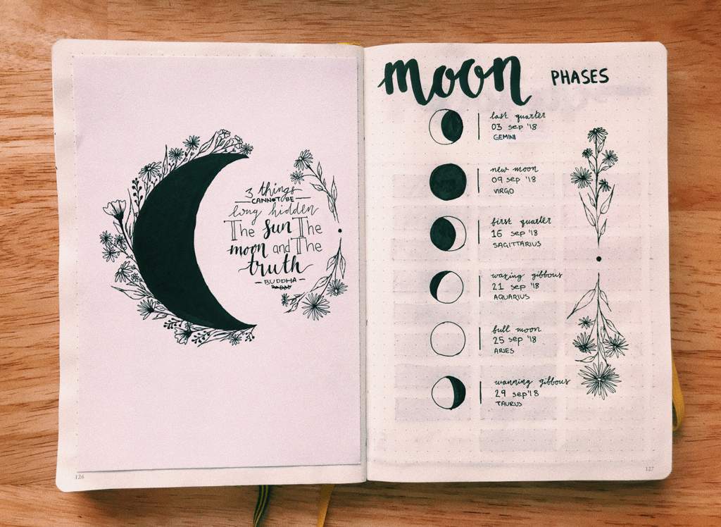 🌑 moon related pages 🌑 | Bullet Journal Amino